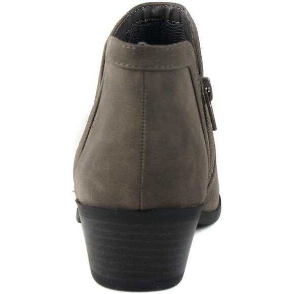 Soda Ankle Boots Women's Perforated Cut Out Stacked Block Heel Gray SZ 7.5 - Picture 4 of 6